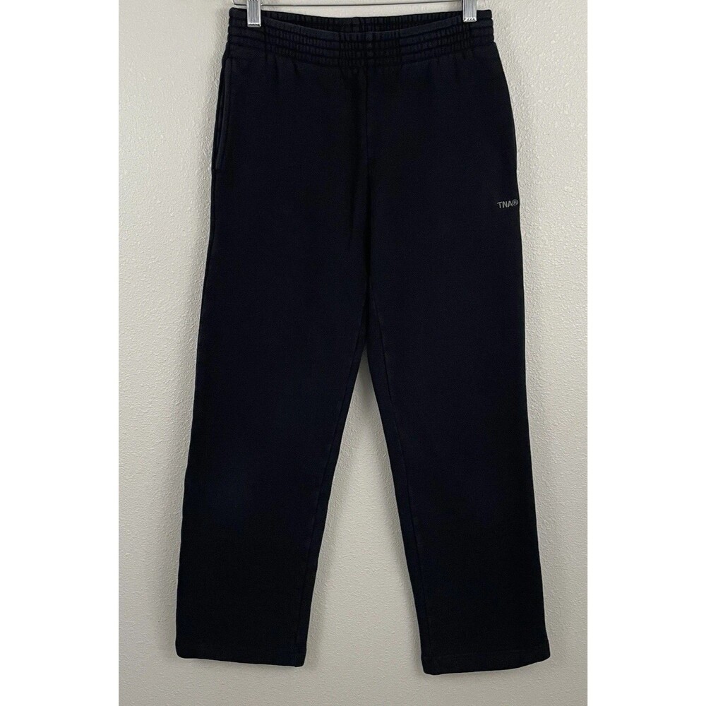 TNA Aritzia Womens XS Black Sweatfleece Cozy Fleece Lounge Pant Pull On Straight